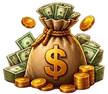 Cofre del salón rebosante de monedas de oro, ilustración del bono de bienvenida de Mr Cash